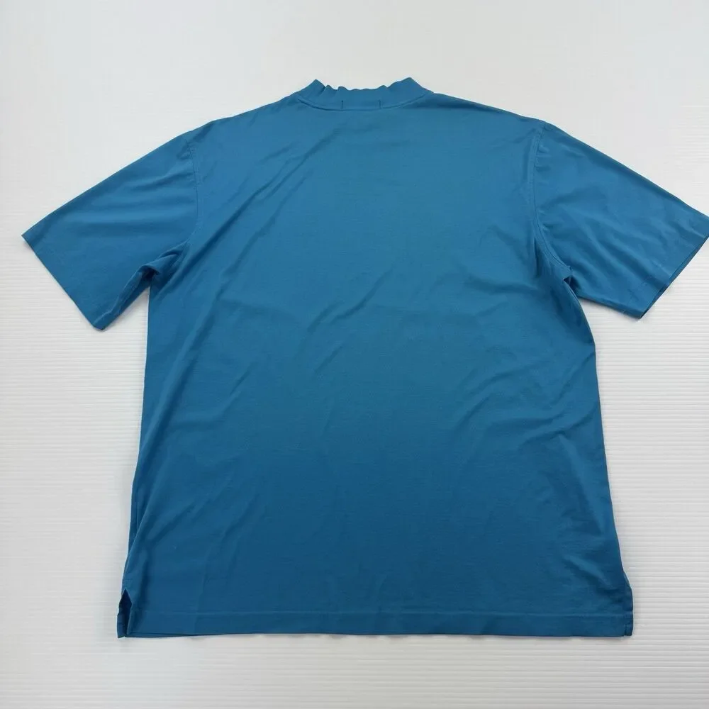Bugatchi TPC Scottsdale Golf Shirt Mens M Blue Mercerized Cotton
